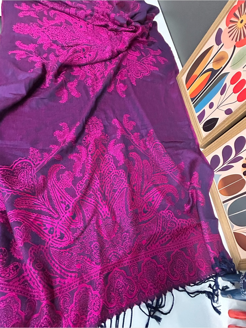 Pashmina purple pink 24x65
